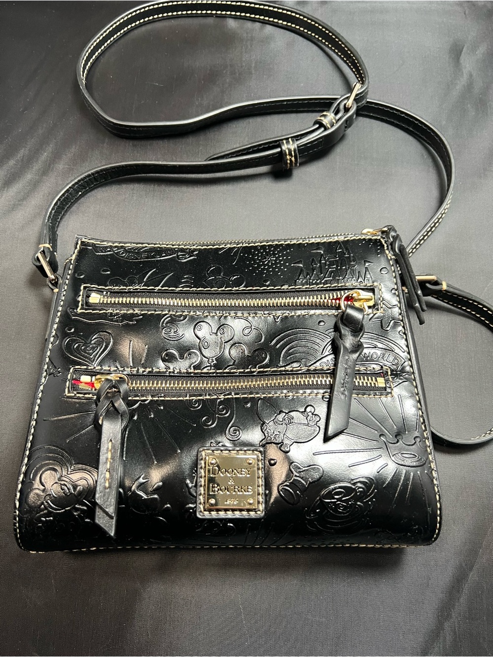 Dooney & Bourke Disney Parks Sketch Embossed Crossbody Bag Mickey Mouse Leather